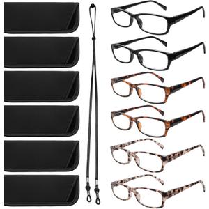 Computer Reading Glasses Men and Women Anti Eyestrain Blue Light Blocking Glasses for Reading (2 Black 4 Tortoise, 0.0, x)