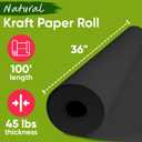 36" x 1200" USA Made Black Kraft Paper Roll, 45 lbs Thickness, American Quality Paper for School, Crafts, Art, Bulletin Board - Odorless, Non-Toxic, Safe for Kids