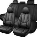 Leather Full Set Seat Covers for Subaru Crosstrek 2016-2026, Black