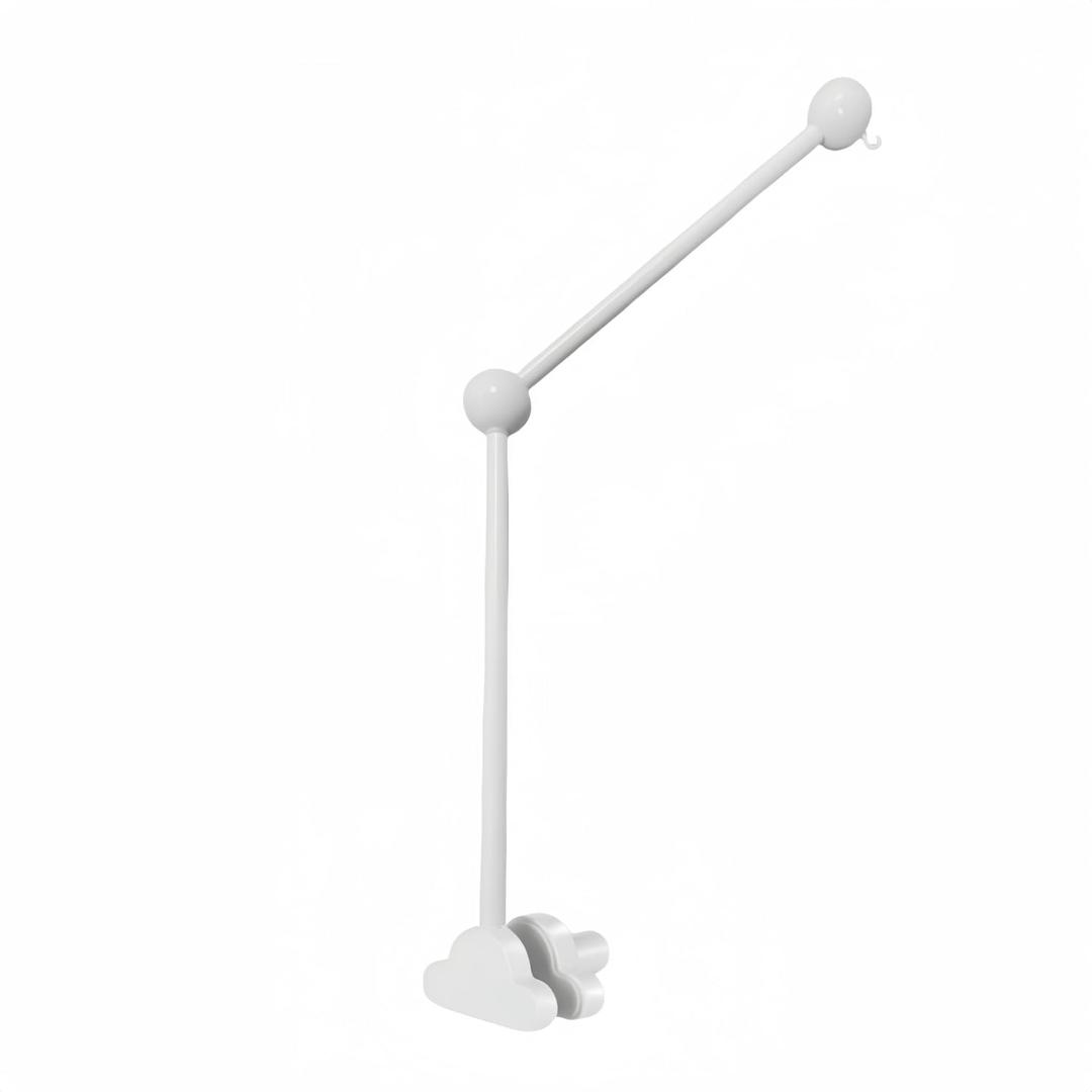 Baby Crib Mobile Arm,27.2 Inches Wooden Baby Mobile Hanger for Crib,Adjustable Mobile Arm for Crib Cot Bed Bassinet Wind Chimes Bed Bell Nursery Cloud Design (White)