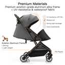 Gromast Compact Fold Baby Stroller, Lightweight Travel Toddler Stroller with One-Click Fold, Extendable UPF50+ Canopy, Cup Holder, UV Protected and Waterproof, One-Hand Folding - Gray
