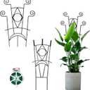Yhtpouqe Indoor Plant Trellis for Climbing Plants 2 Pack Small Garden Metal Support for Potted Plants Flowers Houseplants for Outdoor