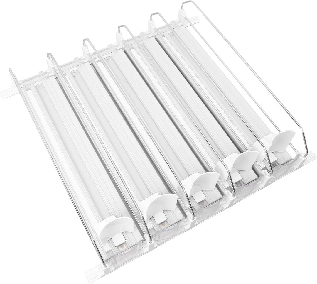 Refrigerator Drink Organizer, Self Supporting Soft Drinks Can Dispenser with Adjustable Dividers for Refrigerator Organization (WHITE)