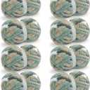 Maboozo Tie Dye Chunky Yarn 8 Pack, Grey, Green, White Fluffy Jumbo Chenille, Soft Plush Bulky, Giant Thick Fuzzy Yarn for Crocheting, Hand Knitting or Arm Knitting (26 yds, 7.5 oz Each)