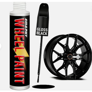 Gloss Black Rim Touch Up Paint, Rim Paint for Curb Rash & Scratch, Car Wheel Scratch Repair Kit for Alloy, Enamel, Metal, Universal Black Automotive Touch Up Paint Pen (1 fl oz)