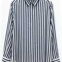 Womens Long Sleeve Button Down Shirt, Classic Blouse with Pearl Buttons, Casual & Dressy Tops for Women (White, L)