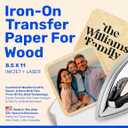 NuFun Activities Printable Iron-on Heat Transfer Paper for Wood, 10 Sheets 8.5 x 11 inch, Long Lasting, Durable, Professional Quality, Easy DIY, Non-Toxic, Made in The USA