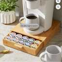 Better Homes & Gardens 25 Capacity 3" H Bamboo K-Cup and Beverage Organizer, Natural, Made for Kitchen Organization and Accessibility