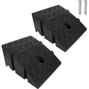 QTLCOHD 2 Pack Curb Ramps 4 Inch Rise Height Portable Lightweight Small Rubber Curb Ramp for Driveway, Threshould, Motocycles, Bike, Road, Wheelchairs