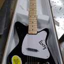 Loog Pro VI Electric kids real guitar for Beginners Ages 9+ Learning app & lessons included (Black)