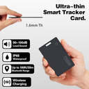 MFi Certified Wallet Tracker Card for Apple Find My, Ultra Slim Rechargeable & IP68 Waterproof Item Finder Locator Tag to Find Lost Wallets, Keys, Luggage 