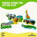 Big Discoveries Wooden Puzzle - Animal Wood Puzzles for Toddlers 2+ Years Old | Montessori Learning Puzzles for Kids - Great for Preschool Aged Boys and Girls (Safari Animals)