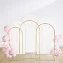GRENTY Metal Arch Backdrop Stand and Cover Set 7.2FT/6.6FT/6FT, Wedding Arch Frame with Spiral Rotating Joint, 3 Wrinkle-Resistant Arch Cover for Birthday, Anniversary, Wedding, Party