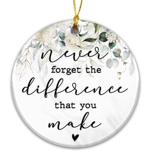 9 x Thank You Gift Ornament 2025, White Elephant Exchange  Never Forget The Difference That You Make Keepsake  Appreciation Gift Ornament for Teachers, Nurses, Friends, Volunteers, Coworkers