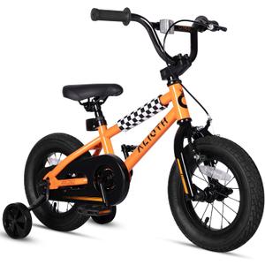 12 14 16 20 Inch Kids Bike BMX Style Bicycle with Training Wheels for 2-14 Years Old Toddlers Boys Girls Coaster Brake Multiple Colors (Orange)