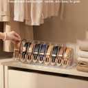 Acrylic Belt Organizer - Clear Belt Storage Holder for Closet with Removable Dividers - 9 Compartments and Display Stand