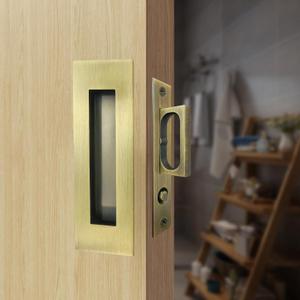 Recessed Finger Flush Pulls with Edge Pull Antique Brass - 6Inch Sliding Closet Door Handles Hardware Suitable for Pocket Door,Closet Door,Sliding Doors, Barn Door Handle