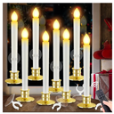HINZER 8PCS Christmas Window Candles with Timer Remote Battery Operated Candles with Suction Cups LED Lights Christmas Decorations Electric Flickering Window Lights for Home Decor