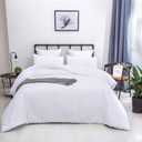 Houseri White Comforter Sets Twin Size Solid White Bedding Comforters for Kids Girls Boys Soft Cozy Comfy Plain All White Bed Quilt Cute Light Durable College Preppy Dorm Bedding Set Twin