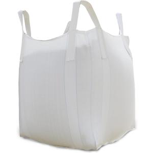 FIBC Bulk Bag - 2650 lbs Capacity, 39x39x39 inches, Polypropylene (PP), Open Top, White, Rectangular, Reusable, 1-Pack