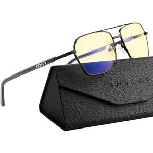 ANYLUV Blue Light Glasses Men/Women, Blue Light Blocking Glasses, Computer Screen Blocker Eyes Protection Glasses ((Gaming Protection) 04- Black/Grey)
