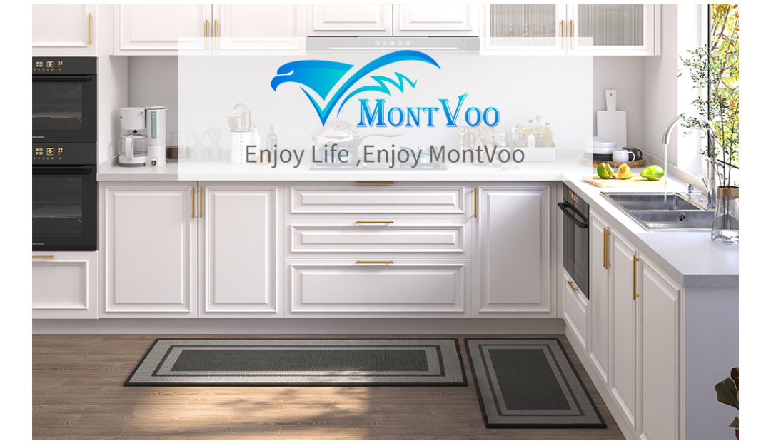 MontVoo Kitchen Rugs Rubber Non-Slip Kitchen Rugs and Mats,Washable Kitchen Mats for Floor,Absorbent Kitchen Runner Hallway, Laundry Room, in Front of Sink 19.5 x 46, 31.5 x 19.5