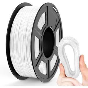 TECBEARS TPU Filament 1.75mm, 95A 3D Printer Filament, Flexible TPU Filament for Fast Printing, Dimensional Accuracy +/- 0.03mm, Fit Most FDM 3D Printers, White 1KG