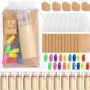 Skyygemm 12 Set Mini Colored Pencils Bulk with Sharpeners Party Favors Inspirational Rainbow Pencil Easter Gifts Mini Notebooks Erasers Cards and Clear Gift Bag (Wood Color)