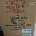 Glacial Ice Design Glass Beverage Dispenser with SS Spigot and Stand - 2.5 Gal