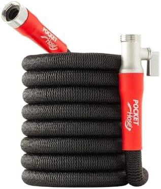Pocket Hose Silver Bullet 2.0 Expandable Garden Hose 50-FT with Turbo Shot Nozzle, AS-SEEN-ON-TV, Lead-Free, Solid Aluminum Connectors, Easy On/Off Valve, Kink-Free, Leak-Proof