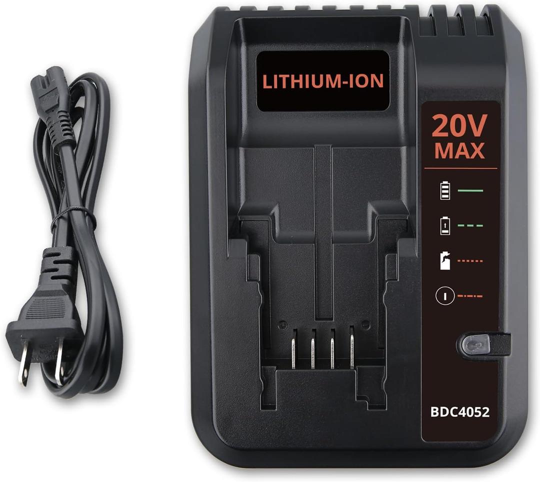 PCC692L 20V Li-ion Charger Replacement for Porter Cable PCC685L PCC680L and Compatible with Black and Decker Lithium Battery Charger LCS1620 and Battery LBX4020 LBXR20
