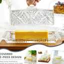 Crystal Covered Butter Dish,8inch Classic Glass 2-Piece Design Butter Keeper with Lid | Butter Holder | Dishwasher Safe