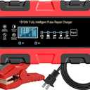 12V/24V Smart Car Battery Charger, 10Amp Maintainer & Trickle Charger, Desulfator w/Temp Compensation, Overcharge Protection for Lithium Iron Phosphate LiFePO4, Lead Acid AGM Gel Deep-Cycle Batteries