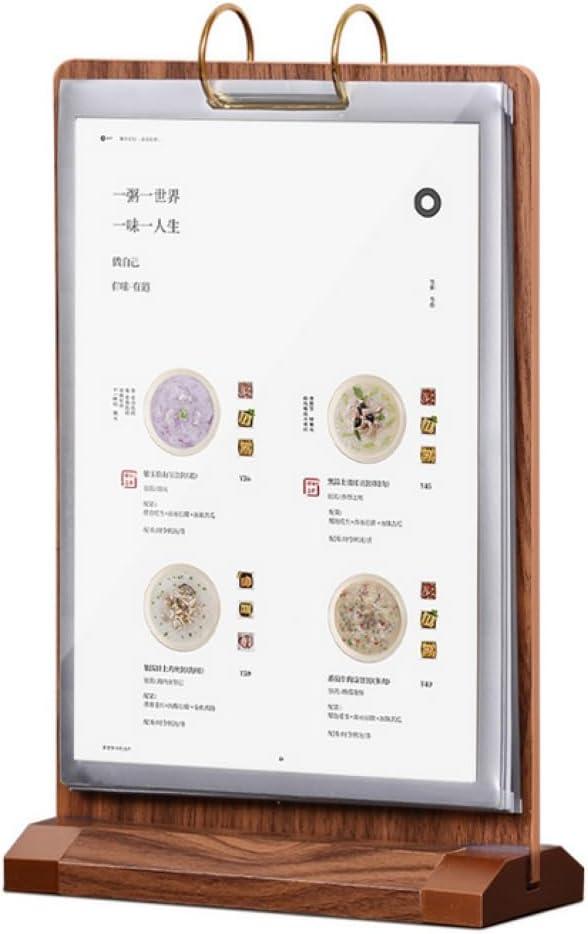 Walnut Wood Sign Holder Vertical Table Card Flip Display 6 Pages-12 Sides,T Double Sided Flyer Display Frame with Base,Table Card for Picture Paper Store Office Menu Retail Show Fair (4x6")