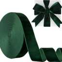 1 Inch Velvet Ribbon 10 Yards LVYOUIF Single-Sided Velvet Ribbon Trim Perfect for Christmas Trees Gift Wrapping Bouquets Wedding Decor and DIY Crafts Dark Green-165
