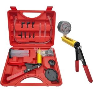 Hand Held Vacuum Pump Brake Bleeder Kit, Brake Clutch Fluid Bleeder Vacuum Pump Pressure Tester with Gauge Adapters, Automotive Brake Fluid Bleeding Set with Protected Case