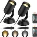 Olafus 2 Pack Dimmable Spotlights Indoor, LED Uplighting with Timer and Remote, 5W LED Up Lights, Floor Spotlight for Pictures Artwork Plant, Plug in Spotlight with 6.56 FT Cord