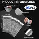 300Pcs Small Bubble Wrap Pouches 2.75" X 4" Clear Bubble Wrap Bags Self Seal Small Double Walled Bags for Packing Business Shipping Storage Protective Packing Bag