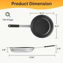 NEWBULIG Nonstick Frying Pan, 14" Heavy-Gauge Aluminum Skillet with Ceramic Nonstick Coating & Stainless Steel Base for Induction, Electric, Gas, Oven Safe, Black Hanging Handle