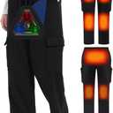Women Heated Pants, Cargo Baggy Sweatpants for Womens, 2025 Upgraded 7.4V 10000mAh Battery Pack & Heating Element (US, Alpha, X-Large, Regular, Regular, Black)