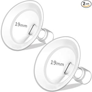 PumpMomus 19mm Oval Flanges Compatible with Medela Breast Pump Parts, Replace Nipple Shields Flanges Compatible with Medela Pump in Style PersonalFit Symphony Freestyle Flex Swing Maxi