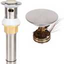 NearMoon Bathroom Sink Drain with Overflow, 304 Stainless Steel Pop up Drain with Detachable Strainer Basket, Anti-Clogging Hair Catcher Assembly Stopper Vessel Sink (Brushed Nickel)