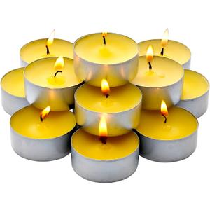 Bulk Pack - 60 Pack Citronella Tealight Candles - Summer Yellow - Indoor/Outdoor