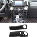 JeCar Air Conditioner Switch Panel Cover ABS Interior Decoration Trim Compatible with Toyota 4Runner 2010-2019, Carbon Fiber Texture