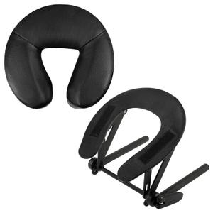 VARIPOWDER Adjustable Massage Table Face Cradle with Pillow Cushion Massage Table Bed Chair Headrest  Face Pillow Massage Platform Head Rest Cushion Cradle for Salon Home Mattress Top Massage Kit (Black)