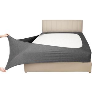 Stretch Jersey Box Spring Cover Wrap Around, Bed Skirt Alternative, Ultra Soft & Wrinkle Resistant, King/Cal King, Heather Gray