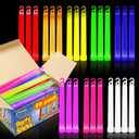 PartySticks Glow Sticks Party Supplies for Kids and Adults (50pk Assorted) - 6 Inch Bulk Glow Light Up Sticks Party Favors, Glow in the Dark Party Decorations, Waterproof Nontoxic Glow Necklaces