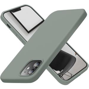 Cordking Designed for iPhone 12 Case, Designed for iPhone 12 Pro Case, Silicone Shockproof Phone Case with [Soft Anti-Scratch Microfiber Lining] 6.1 inch,Calke Green