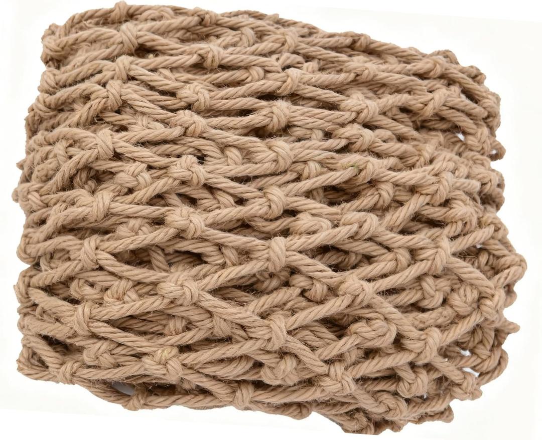 Multi-Use Hemp Rope Net: Natural Jute, 15 Sizes, Ideal for Indoor/Outdoor Decor & Safety, Handcrafted with Free Installation Accessories (6x30ft)