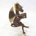Dragon Reading Statue Imitate Antique Bronze Dragon Resin Figurine Indoor Home Decorations